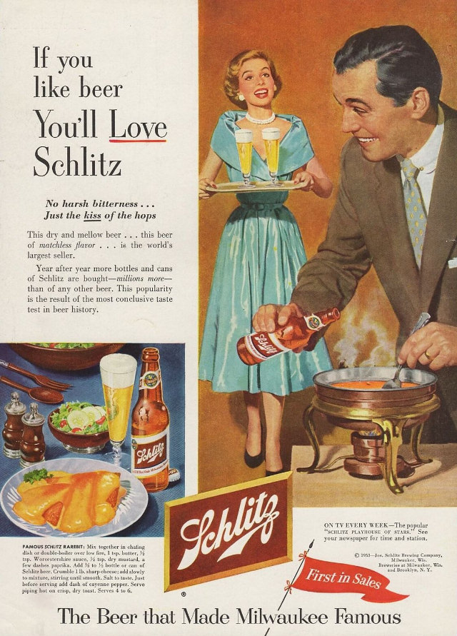 Interesting Story and Vintage Ads of Schlitz Beer from the 1950s and 1960s