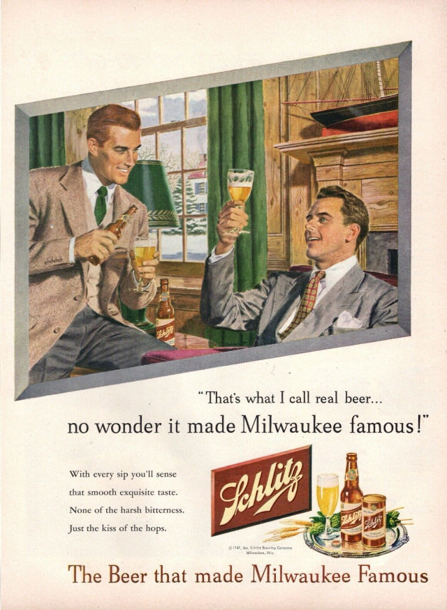 Interesting Story and Vintage Ads of Schlitz Beer from the 1950s and 1960s