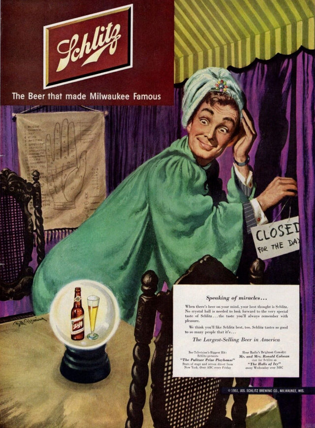 Interesting Story and Vintage Ads of Schlitz Beer from the 1950s and 1960s