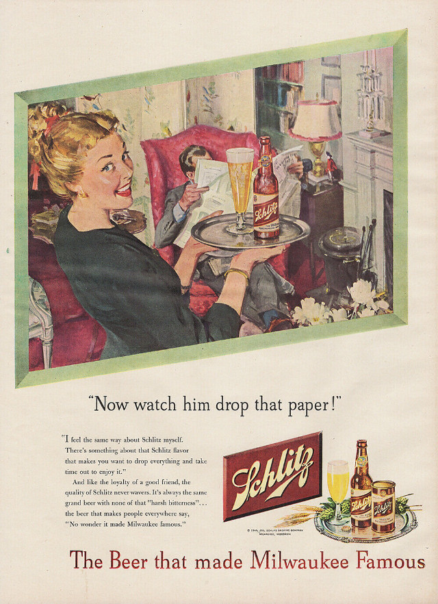 Interesting Story and Vintage Ads of Schlitz Beer from the 1950s and 1960s