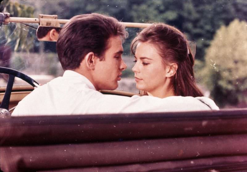 Natalie Wood and Warren Beatty during the Filming of 'Splendor in the Grass' (1961)