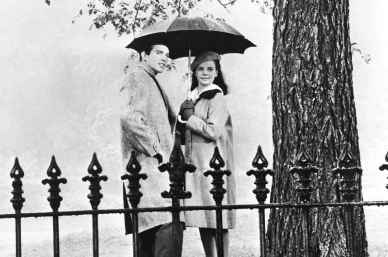 Natalie Wood and Warren Beatty during the Filming of 'Splendor in the Grass' (1961)