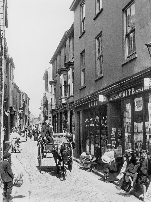 A view of the entrance to Fore Street, St. Ives, Cornwall