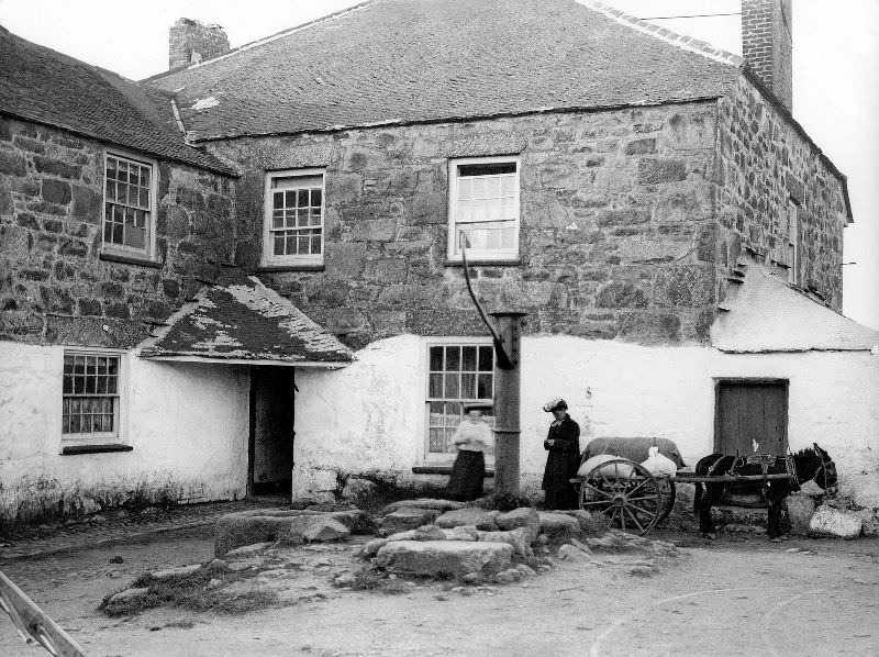 A view of the rear of the Halsetown Inn, St. Ives, Cornwall