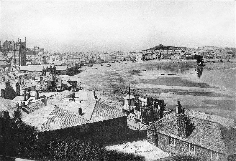A view of the town from where the bus station is now located, St. Ives, Cornwall