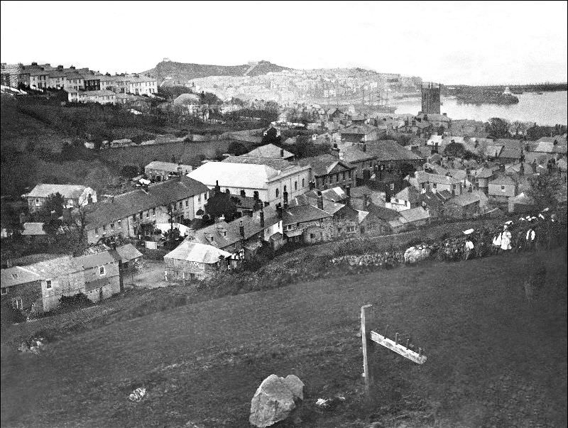 A view of the town taken from where the large car park is now situated, St. Ives, Cornwall