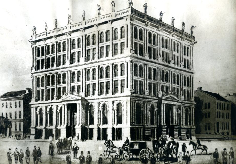 The Equitable Building in 1869, when it was six stories high and the tallest structure in St. Louis.