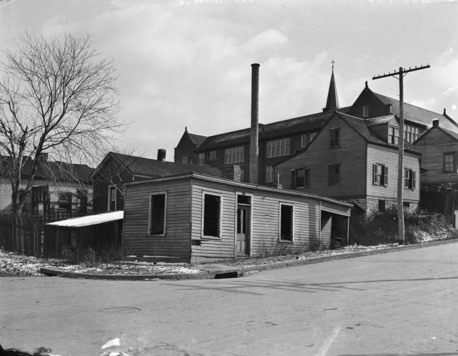 View of the corner of Koehl Ave. and Alabama Ave. in the Patch neighborhood of South St. Louis, 1925