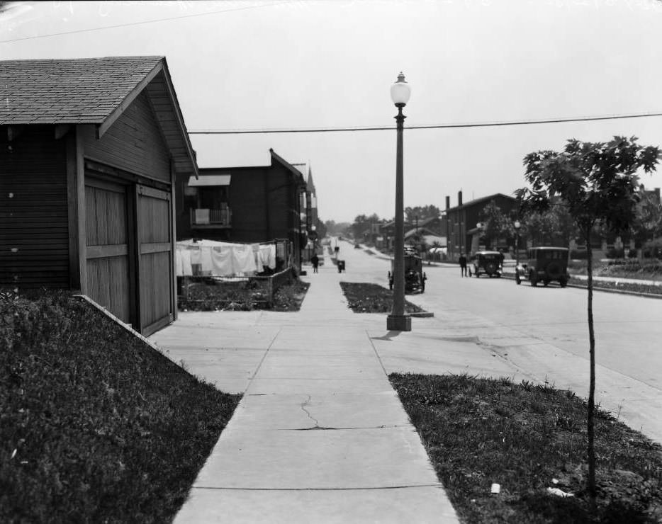 View of the 3600 block of Eiler St. towards Grand from Grace Ave., 1925