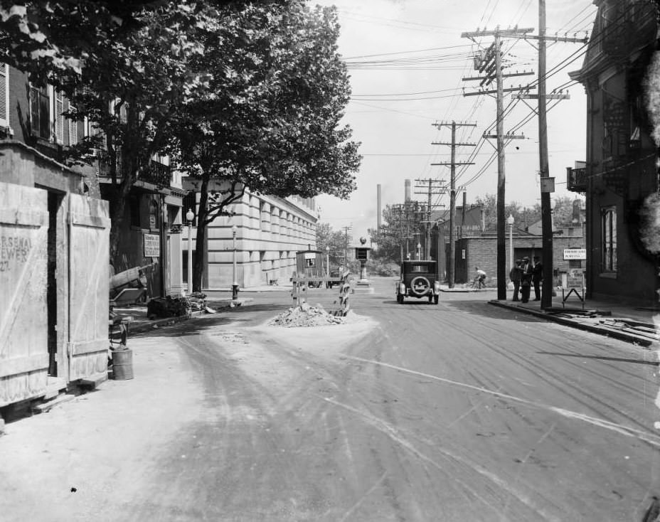 View east from the 800 block of Arsenal St., 1927