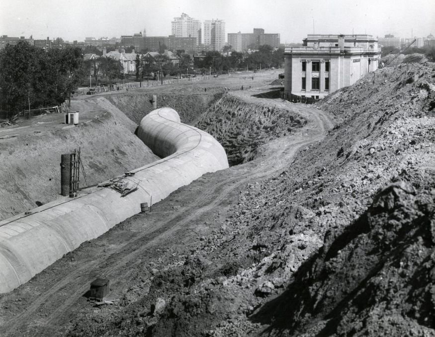 Rerouting of the River Des Peres by the Missouri History Museum for the River Des Peres Sewerage and Drainage Project, 1929