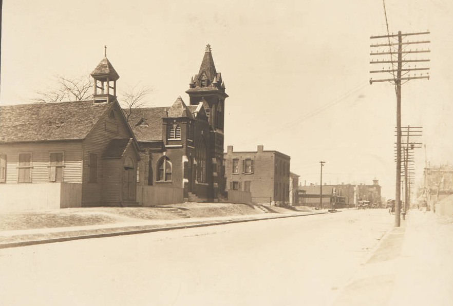 Daggett Avenue near its intersection with Hereford Street, 1920