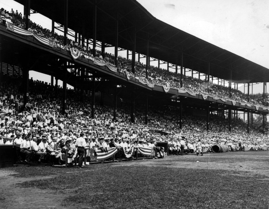 An overflow crowd of 34,009 persons saw the American League All-Star game at Sportsmans Park, 1940