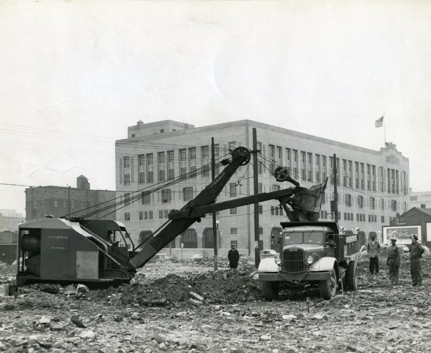 Consruction of the KWGD Radio Station, 1946