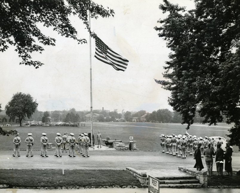 Memorial Day flags at Jefferson Barracks, 1943.