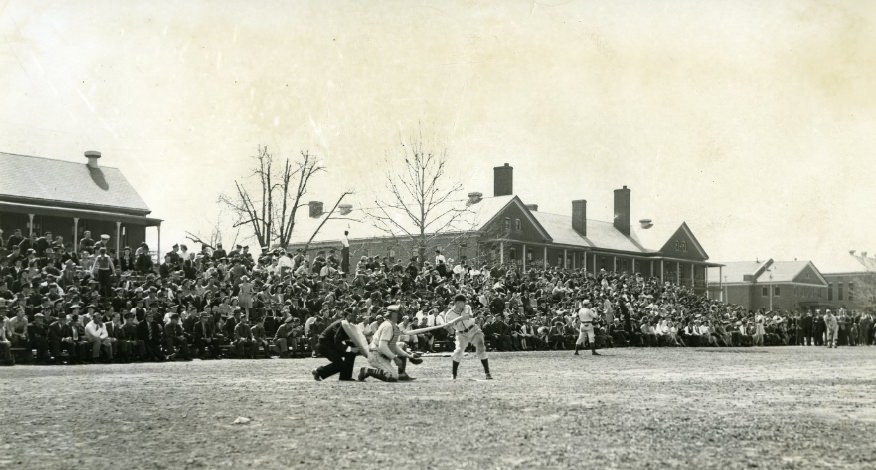 Baseball game at Jefferson Barracks on April 2nd, 1942.