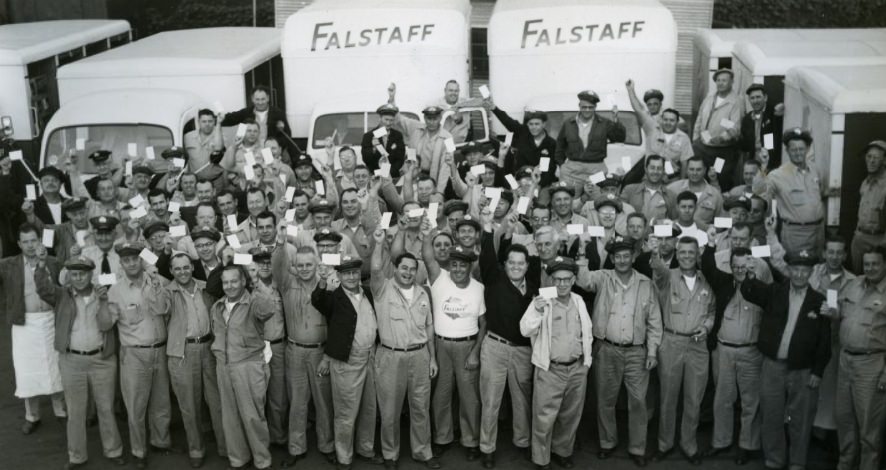 Traffic safety pledges were signed by Flagstaff Brewing Corporation's 125 truck drivers, 1953