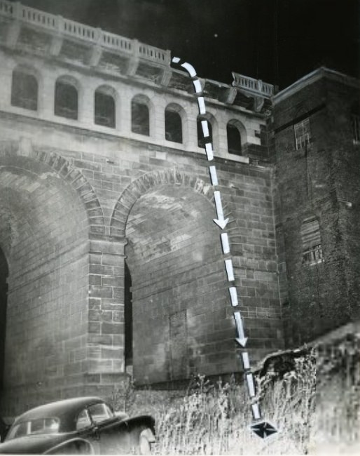 Eads Bridge-Plunging 85 Feet, 1953. Plunging 85 feet in his taxicab from the eastern approach of Eads Bridge, an East St. Louis cab driver was killed last night.