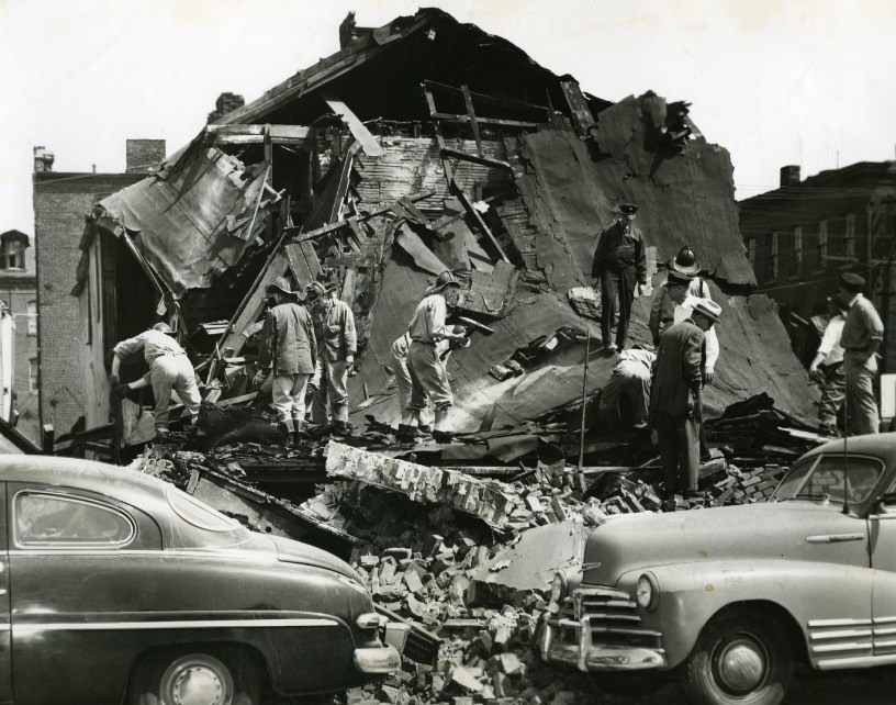 Tenement Collapse - O'Fallon Street, 1955