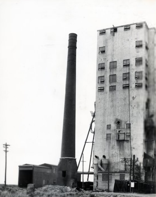 Burlington Grain Elevators Smokestack, 1954