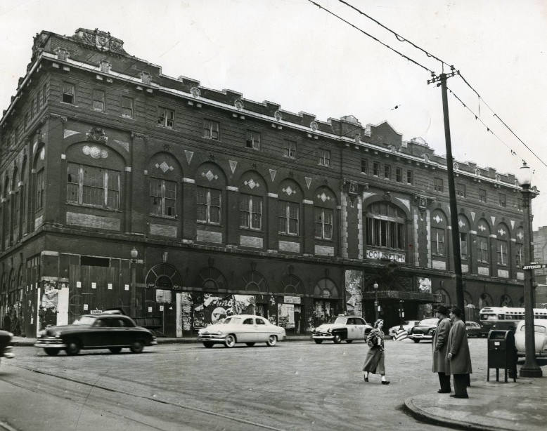 The old Coliseum at Washington boulevard and Jefferson avenue, 1953