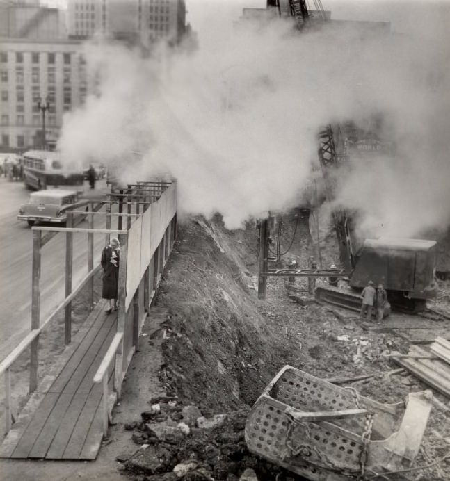 Driving Piles for Office Building, 1959