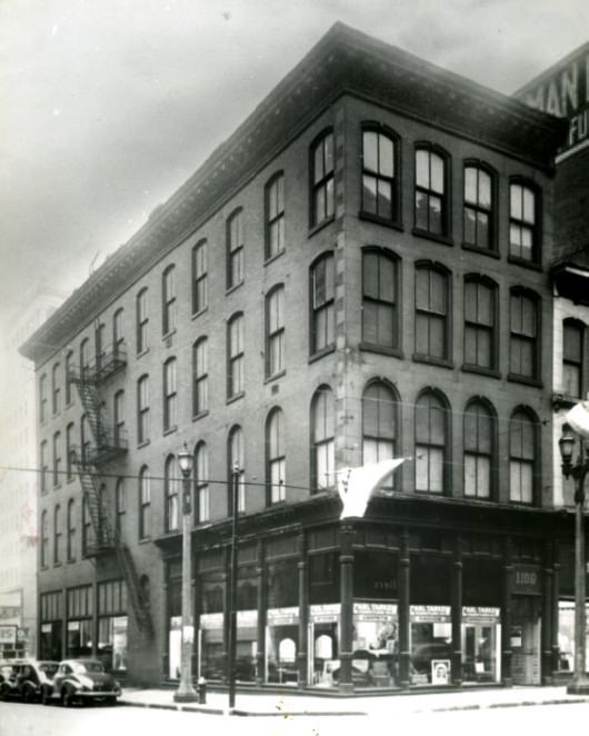 Old company building at Eleventh and Olive, 1958