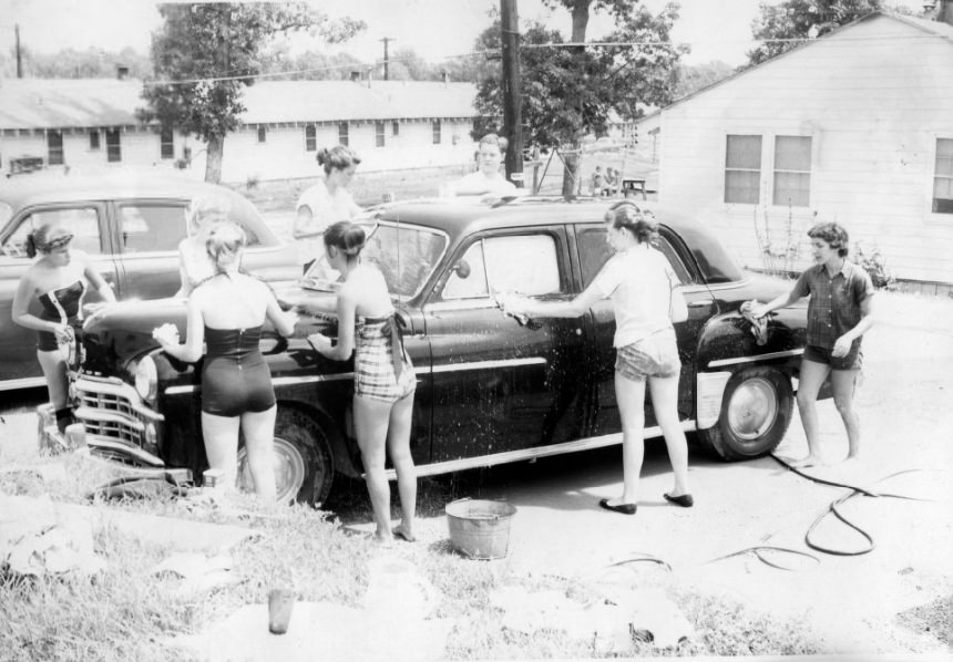 Car Wash for Heart-Lung Fund, 1956