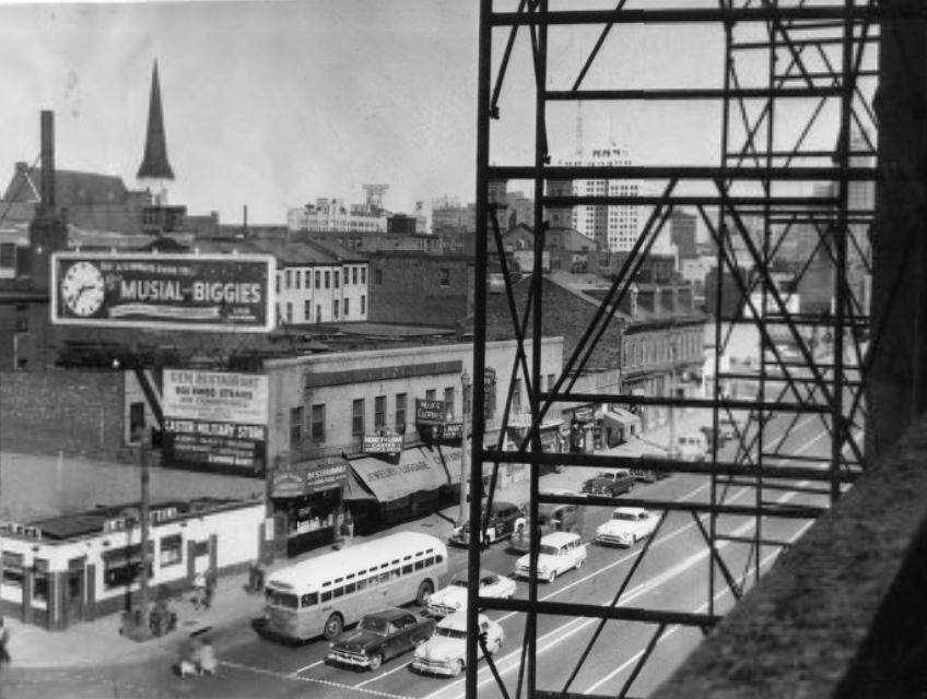 Plaza Apartments - Area to be cleared for Plaza development, 1955