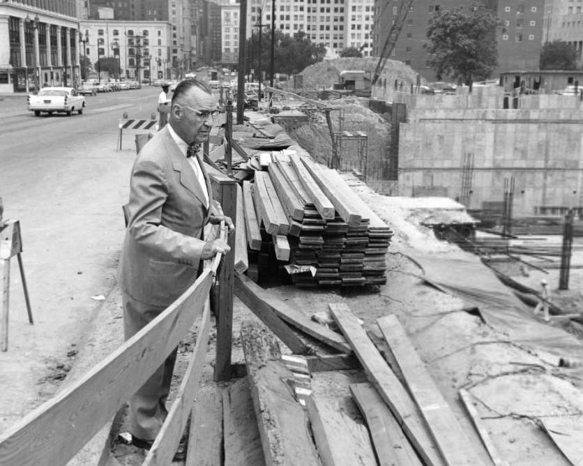 Plaza Apartments - Excavation inspection, 1959