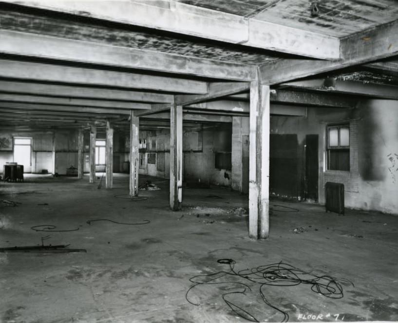 Sight of Downtown section space before it was built into a bank, 1951