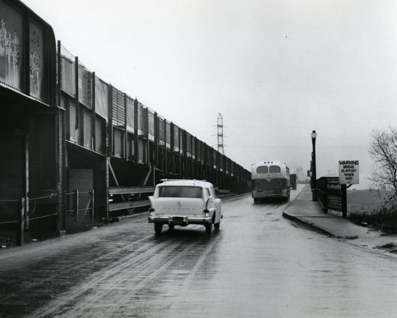 Eads Bridge-Warning Slippery When Wet, 1960