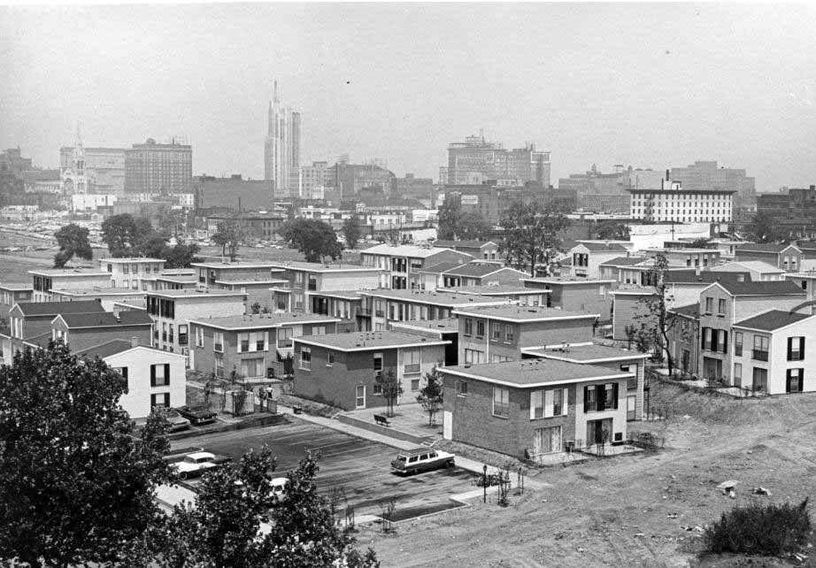 Mill Creek Valley, 1960. Town house development in Mill Creek Valley has enough applications to fill all of the 279 units