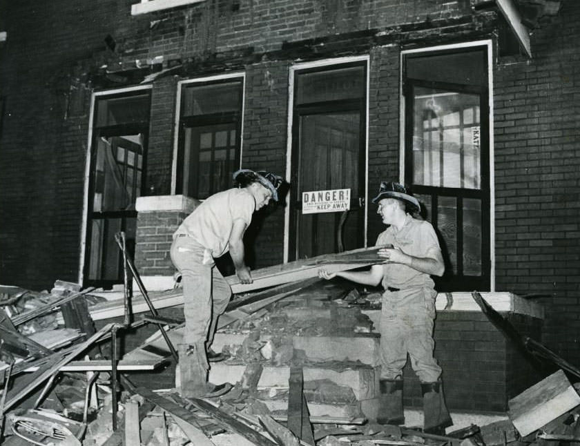 Palm Street Building Collapsed - Four Children Injured, 1960