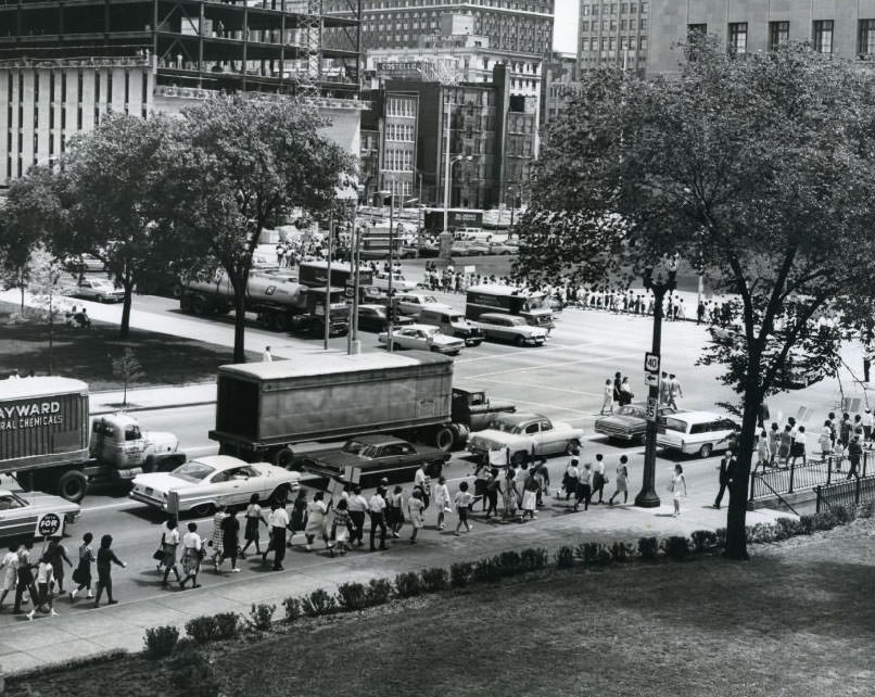 School Children Parade, City Hall, 1965