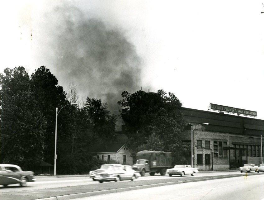 Smoke Pours From Century Foundry, 1961