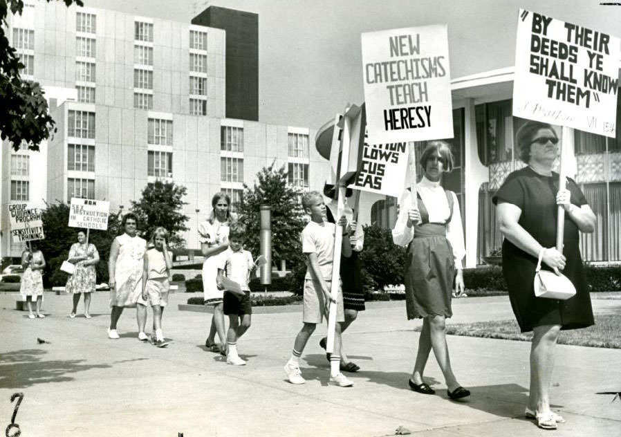 Catholic Parents and Children Picketing The Chancery, 1969