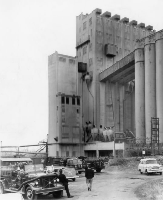 Scene of Dust Blast was a grain elevator at 7900 Van Buren St., which was leased by the Continental Grain Company, 1962