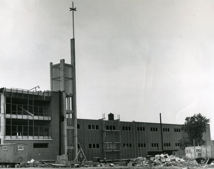 A four-way cross, designed to look the same from all points of the compass, 1962