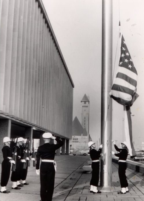 Flag Raising at the New Federal Building, 1963