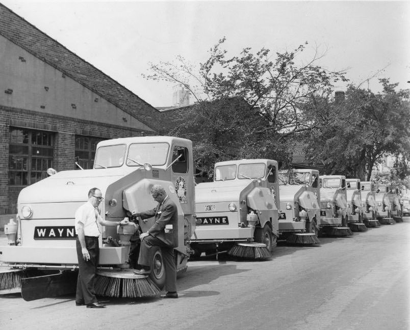 Inspecting New Street Sweepers, 1960