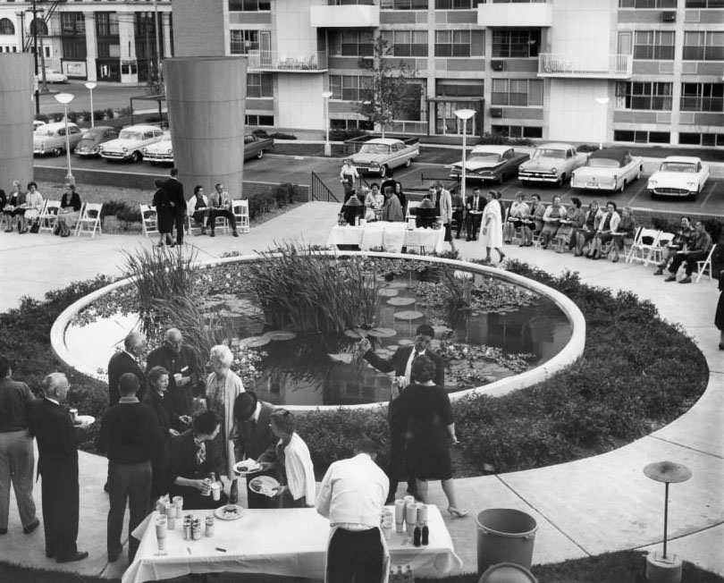 Plaza Apartments Patio Party, 1960
