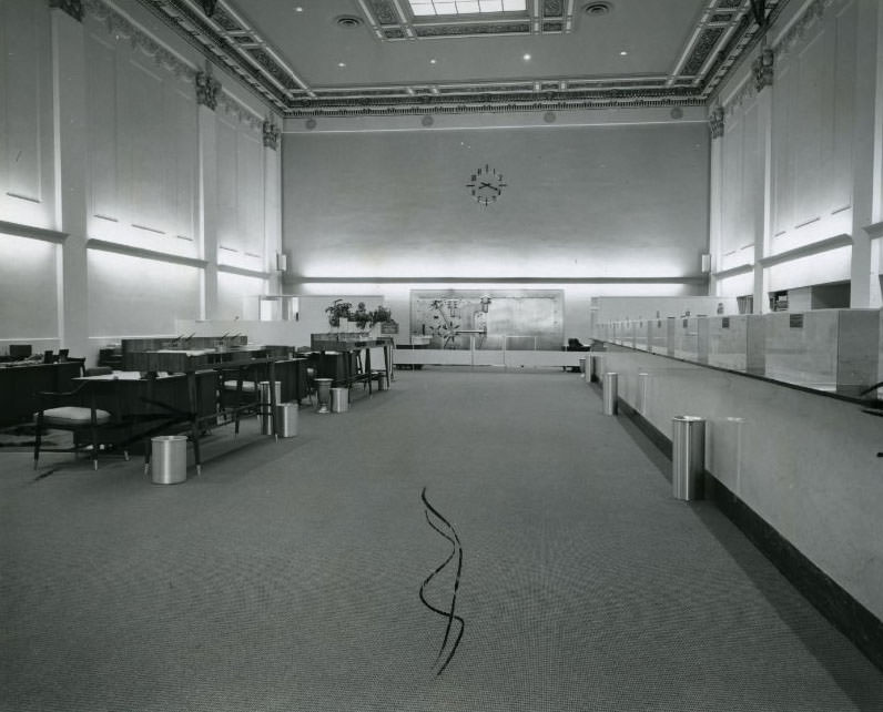 Jefferson Gravois Bank interior, 1960
