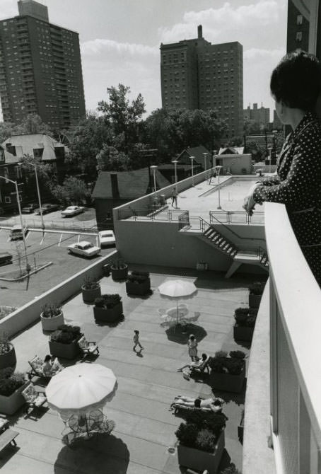 Town House Apartments on 2nd and 3rd roof levels, 1960