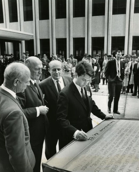 Signing of the Corner Stone for the New Mansion House Apartments, 1960