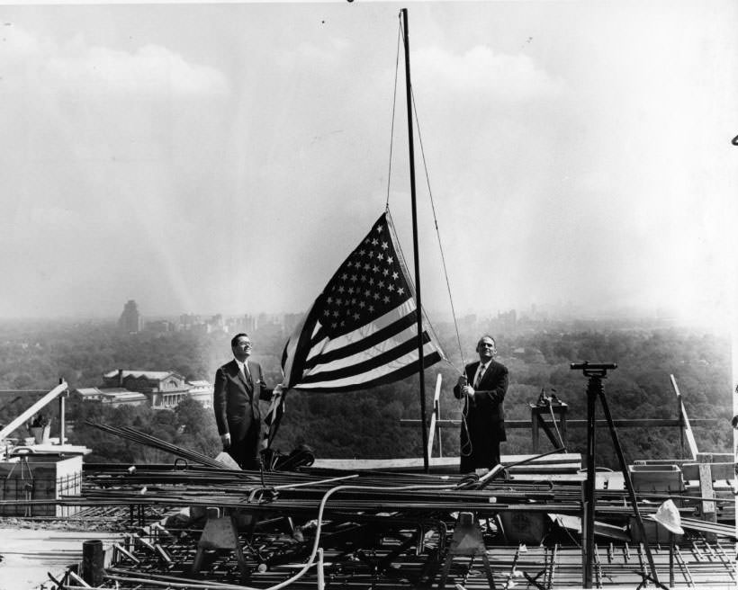Dorchester Apartments Flag Raise Ceremony, 1960