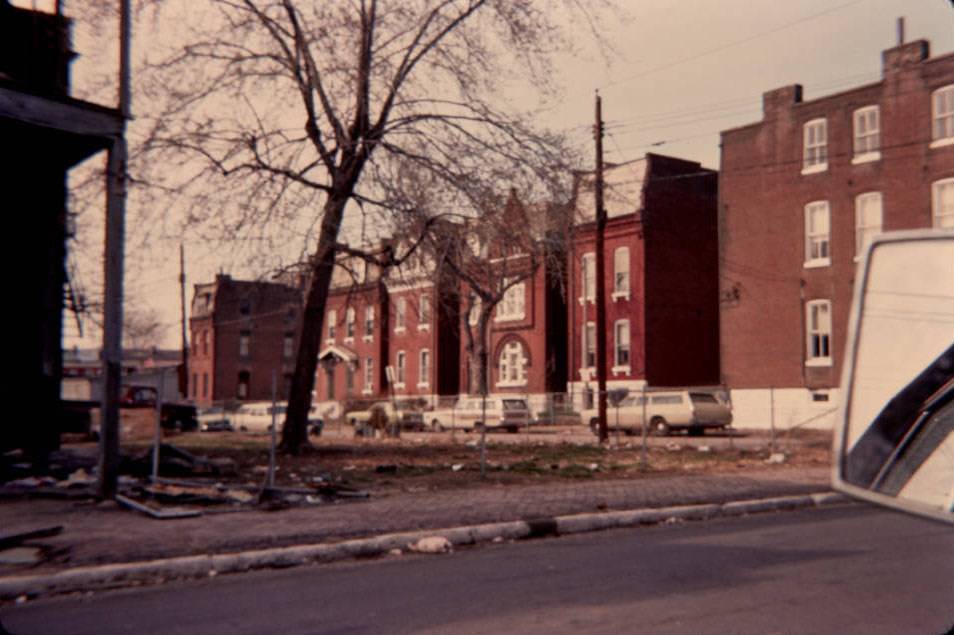 Congress St. Residences and Vacant Lot, looking north, 1977