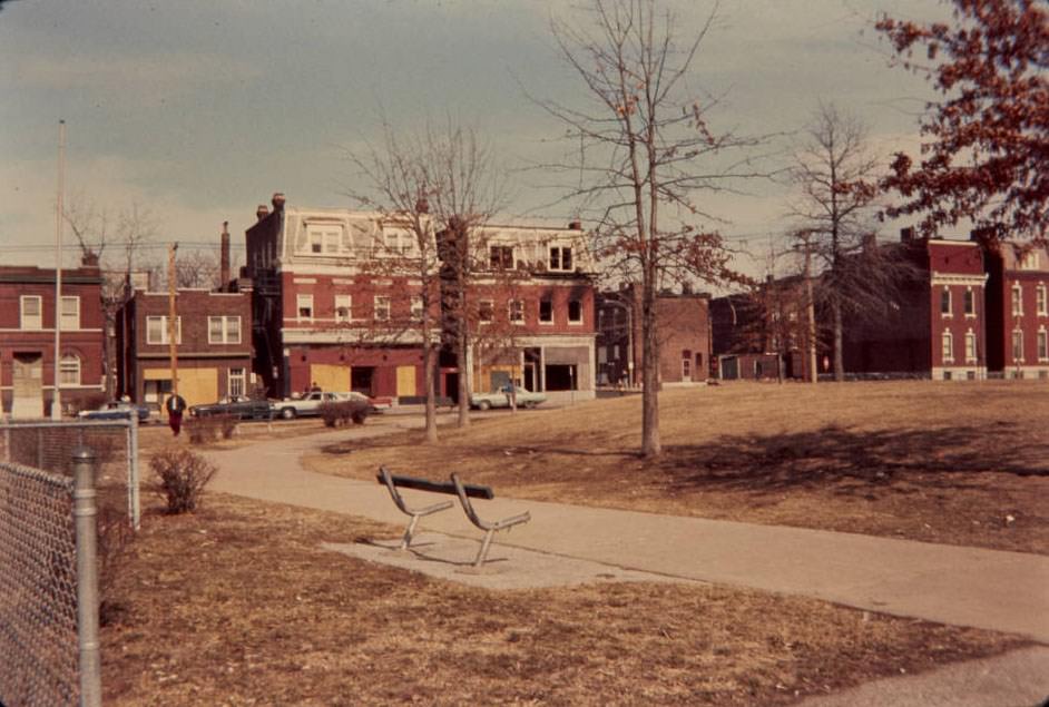 Lynch St. Derelict Buildings, across from Fremont Park (formerly known as Pontiac Central), 1977
