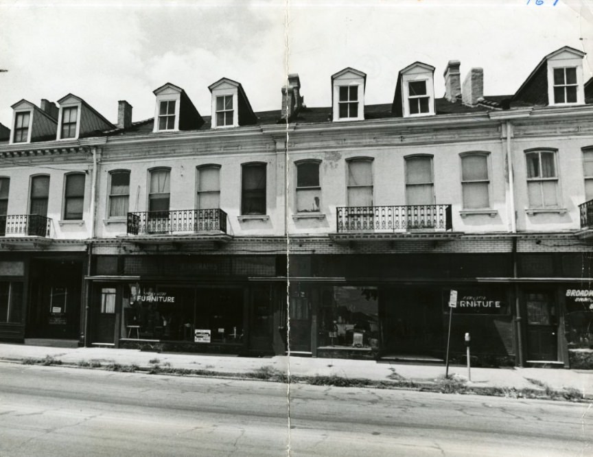 The Roofs On The 7100 Block of South Broadway, 1974