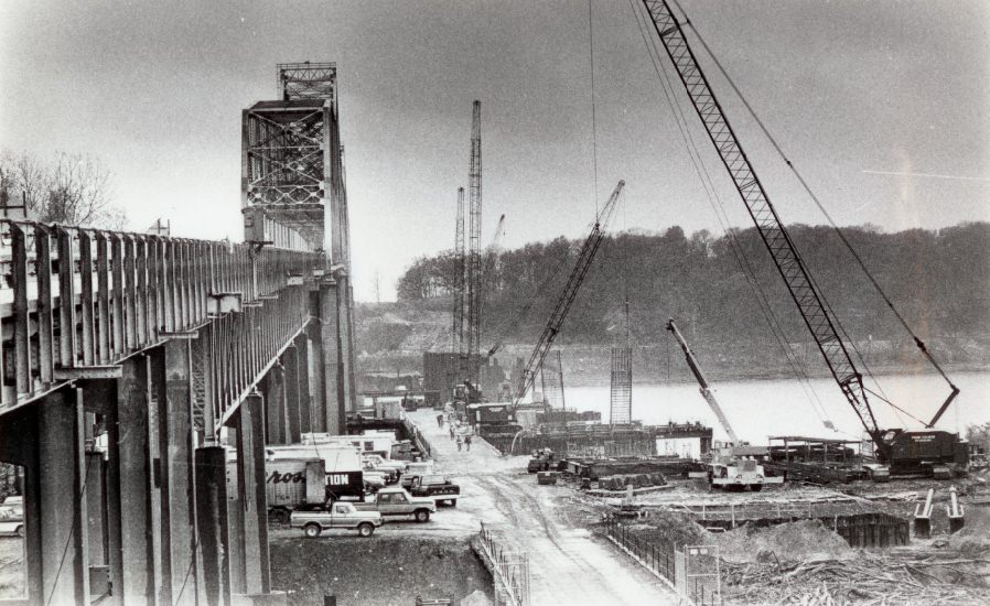 Jefferson Barracks Bridge Construction, 1978